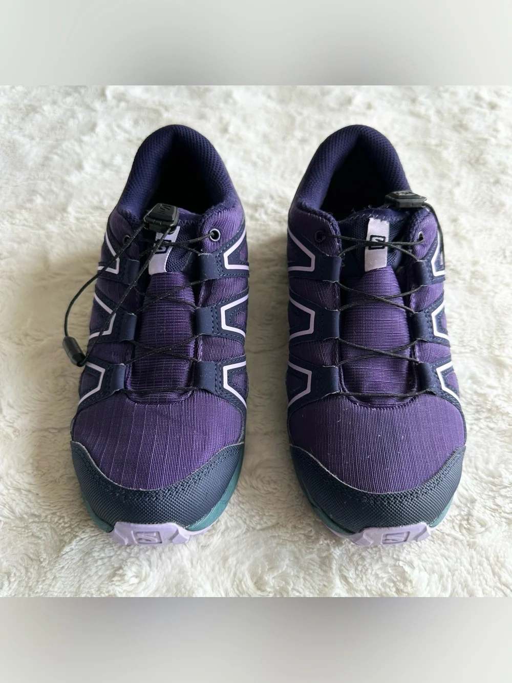 Salomon Trail Running Sneakers Shoes Girls 3 Purple Speedcross Waterproof Hiking
